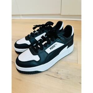 Puma Carina Street Platform sneaker Size 7 Black and White Retro Streetwear